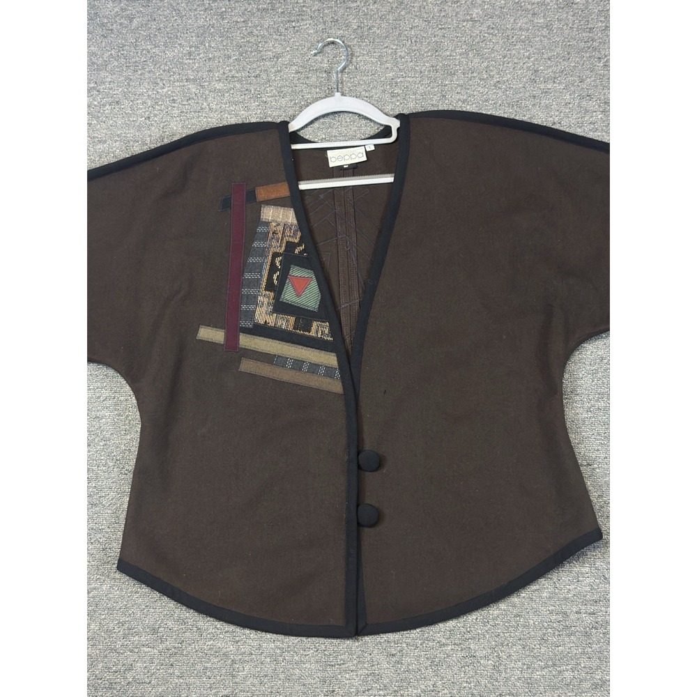 Beppa Vintage Women's 100% Wool 2 Button Jacket Blazer Brown Size Large‎